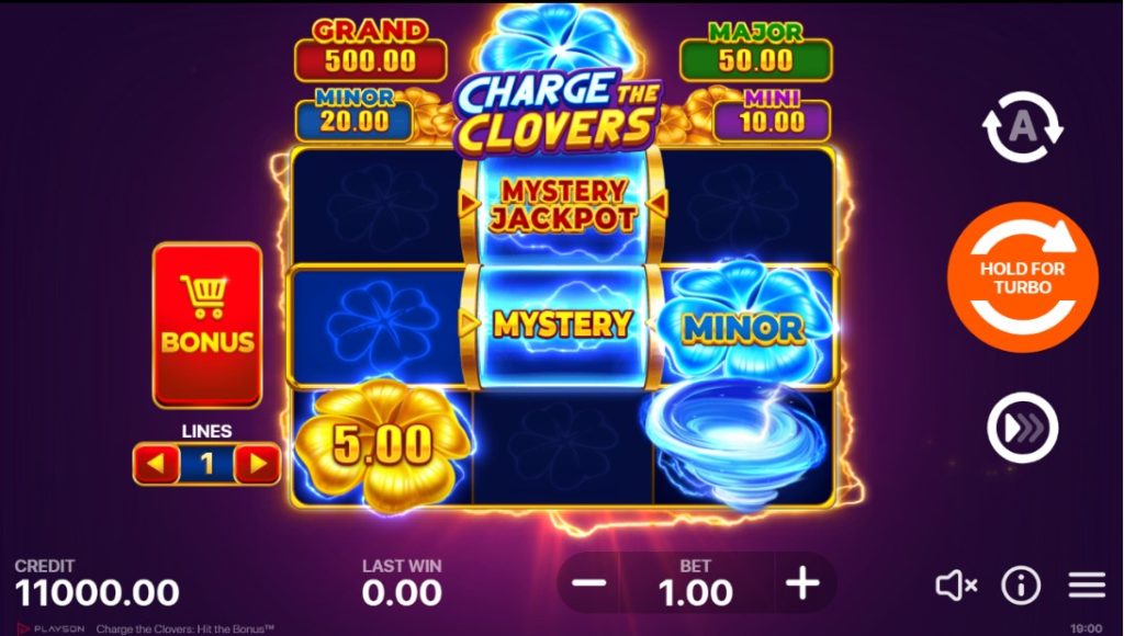 Charge the Clovers by Playson slot gameplay