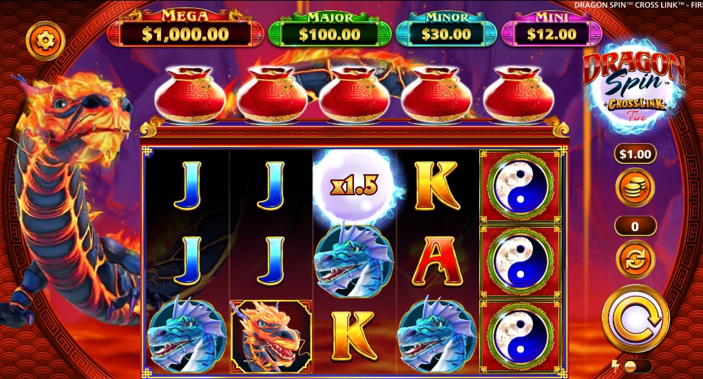 Dragon Spin CrossLink Fire by Light & Wonder slot gameplay