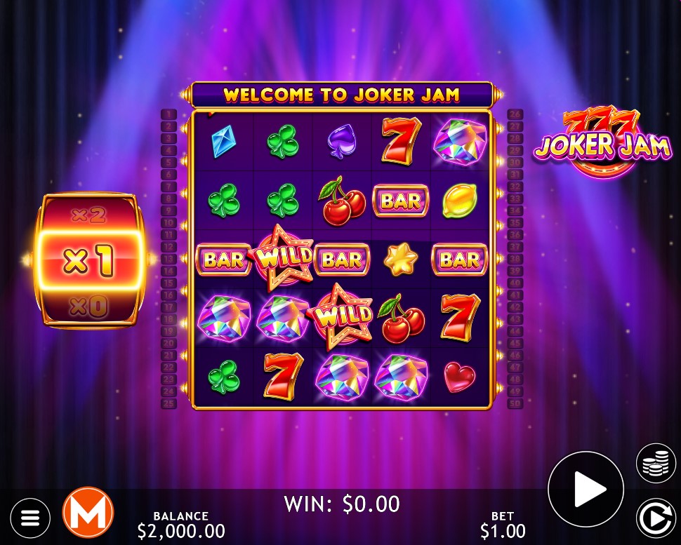 Joker Jam by Massive Studios slot gameplay screen